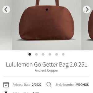 Lululemon Athletica Ancient Copper Tote Bag with Minimalist Design